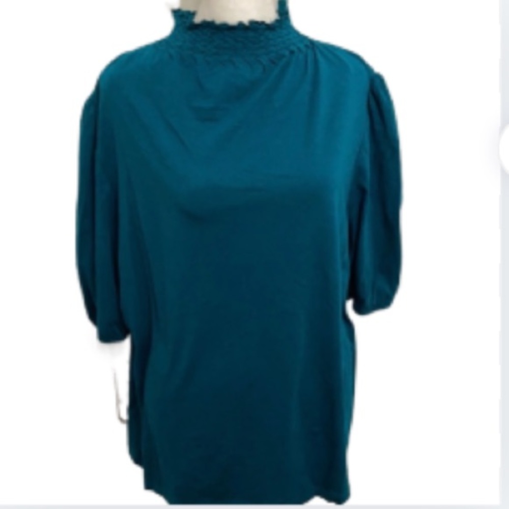 NWT Nygard High- neck Turquoise Blouse Size XL